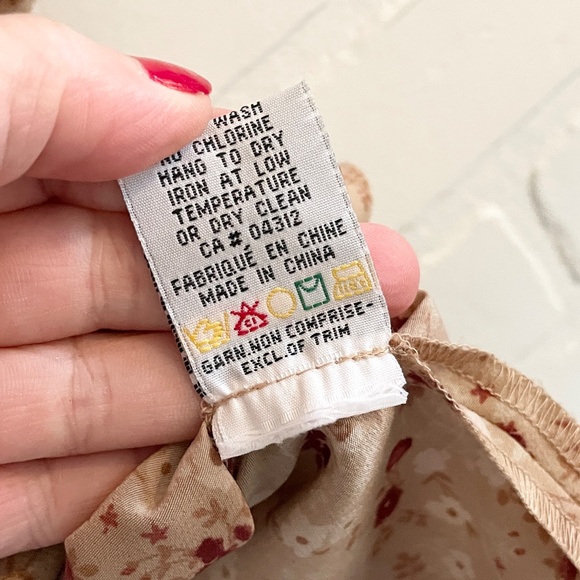 Vintage 2 pieces set skirt Blouse Button down floral print Coquette Sz 16 - Picture 9 of 11